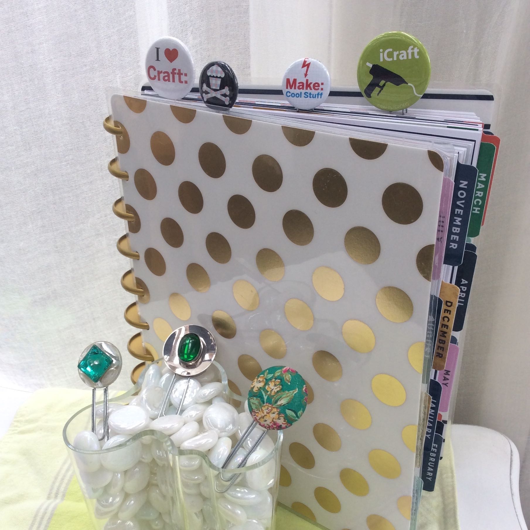 DIY Planner Clips Recycled Craft Pins, Buttons and Jewelry Cheap